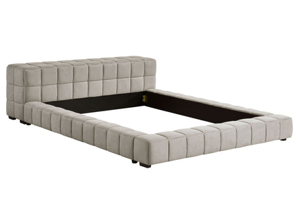 Kinsley - Upholstered Full Platform Bed With Low Profile And Tufted Headboard - Taupe