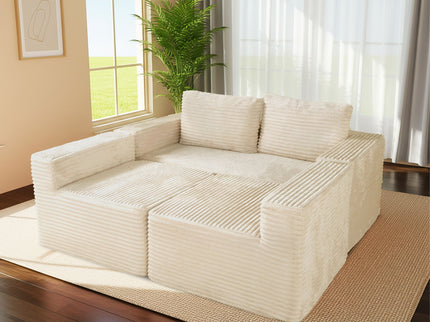 Modular U Shaped Sectional Sofa With Reversible Design