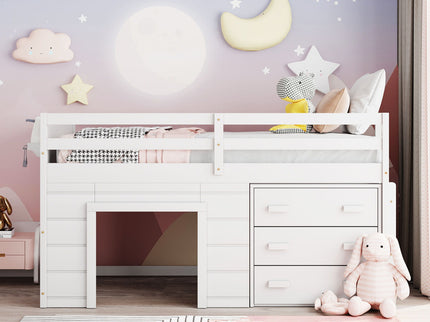 Loft Bed With Cabinet And Shelf