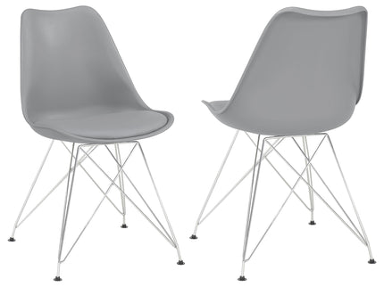 Padded Side Chair And Soft Upholstered Seat (Set of 2) - Gray