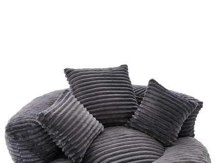 Oversized Bean Bag Chair With 3 Pillows & Armrest - Dark Gray