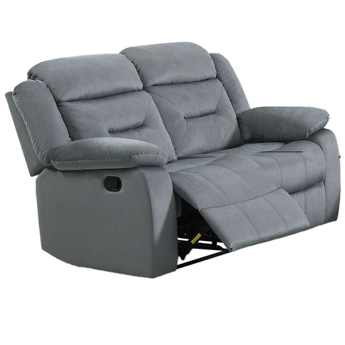 Modern Loveseat With Pillow Arms, Plush Backrest, Horizontal Tufting, USB Port