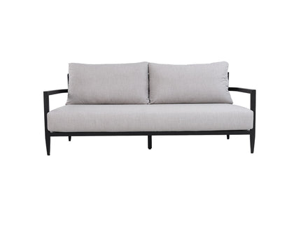 Outdoor Bench Seat Sofa, Sunbrella Cushion, Weather Resistant For Patio - Ember Black