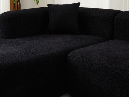 L - Shape Boneless Cloud Couch With 2 Throw Pillows For Living Room