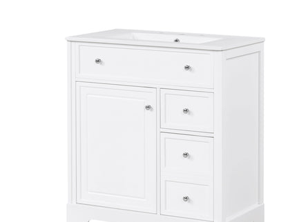 Bathroom Vanity With Sink Top, Cabinet With Door And 2 Drawers - White