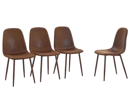 (Set of 4) Backrest AndTransfer Legs Chairs Adding A Touch Of Elegance To Minimalist And Scandinavian Style Homes - Walnut