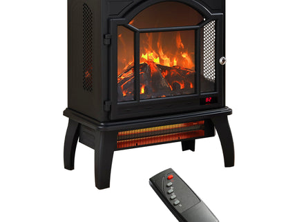 3D Flame Electric Infrared Quartz Fireplace Stove With Remote Control
