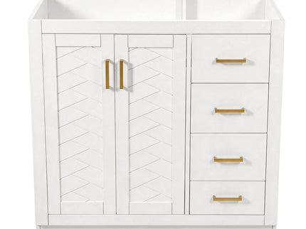 Retro Style Bathroom Vanity, 3 Drawers & Soft Closing Doors
