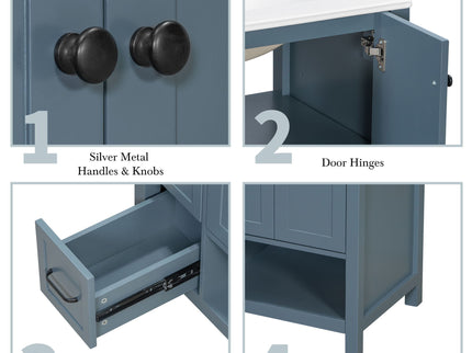 Bathroom Vanity With Sink Top, Bathroom Vanity Cabinet With 2 Doors And 2 Drawers, Open Shelf