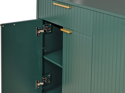 Large Fluted Buffet Sideboard, Wine Bar Storage Cabinet With 6 Doors & 2 Drawers
