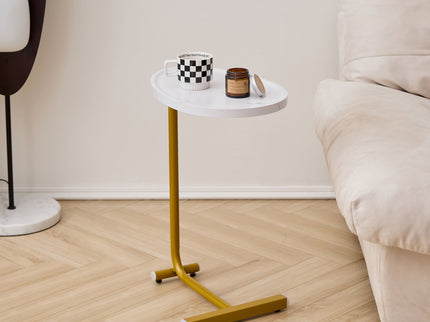 C-Shaped Side Table, Small Sofa Table For Cough, Bedroom