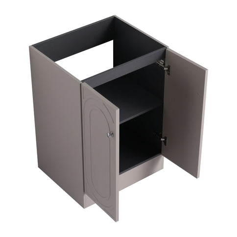 Contemporary Freestanding Bathroom Vanity With Resin Sink & Soft-Close Cabinet Doors