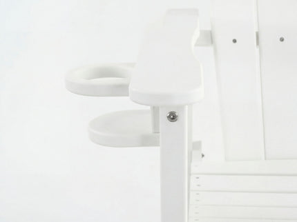 Outdoor Bar Height Adirondack Patio Chair With Cup Holder And Armrests All Weather UV Resistant - White