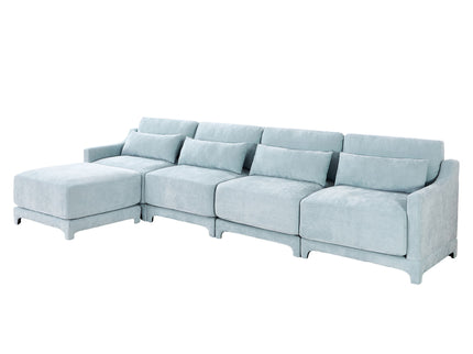 Stylish Sofa With Ottoman And Lumbar Pillows, Ergonomic Design
