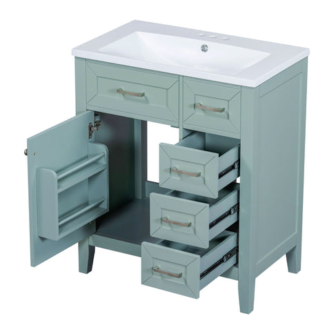 Modern Bathroom Vanity With Sink Combo, 3 Drawers, Undermount Drop-In Sink