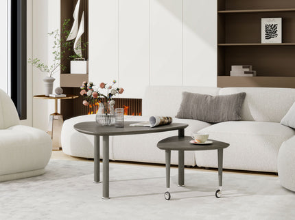 360 Degree Rotatable Coffee Table With Solid Legs