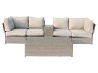 Gray / 2 Pc. Stationary Sectional, Table