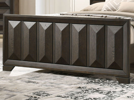 Modern Bed Panel Headboard With Vertical Faceted Design