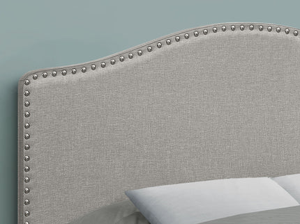 Full Size, Bed Headboard Only Upholstered, Transitional - Gray