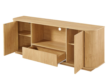 Modern Wavy TV Stand Rounded Sideboard With Storage Cabinet