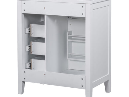 Modern Bathroom Vanity With Sink Combo, 3 Drawers, Undermount Drop-In Sink