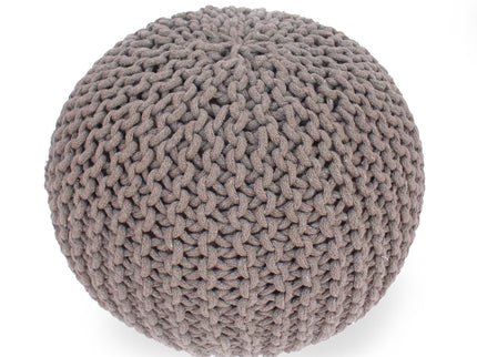 Moro - Knitted Round Pouf With Pumpkin Shape