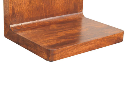 T Bar Rounded Bedside Table - Dark Brown