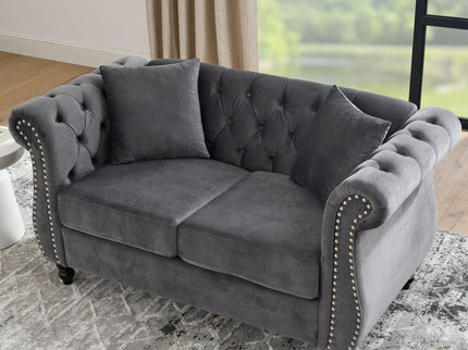 Chesterfield Sofa With Rolled Arms And Nailhead Trim
