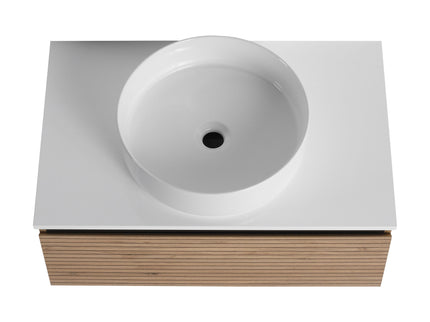 Wall Mounted Bathroom Vanity With Art Sink & 1 Soft Close Drawer