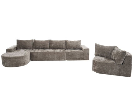 U-Shaped Oversized Modular Cloud Sectional Sofa With Deep Seat For Living Room