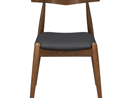 5 Piece Dining Set With 1 Table And 4 Upholstered Chairs - Walnut / Black