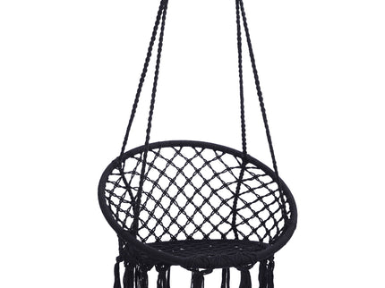 Macrame Hanging Hammock Chair, Rope Swing For Indoor And Outdoor Use