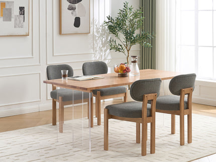 Dining Chairs With Ergonomic Backrest And Adjustable Feet (Set of 2)