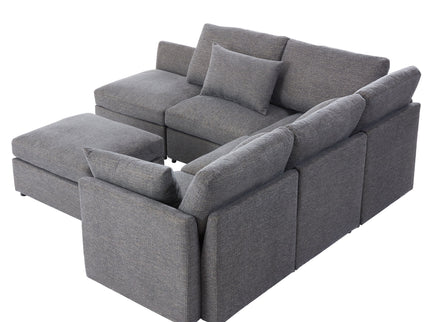 Sectional Sofa Modular U-Shaped With Ottoman & USB Ports