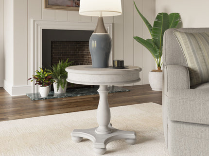 Round End Table - Gray