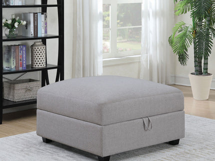 Austin - Square Upholstered Ottoman - Gray