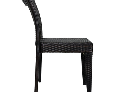 7 Piece Outdoor Patio Dining Set With Table & 6 Chairs - Brown / Brown Multi