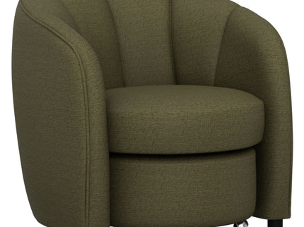 Barrel Chair With Nesting Ottoman - Forest Green