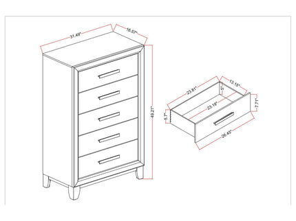 Harry - 5 Piece Bedroom Set With LED