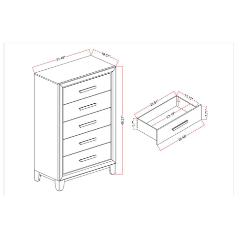 Harry - 5 Piece Bedroom Set With LED