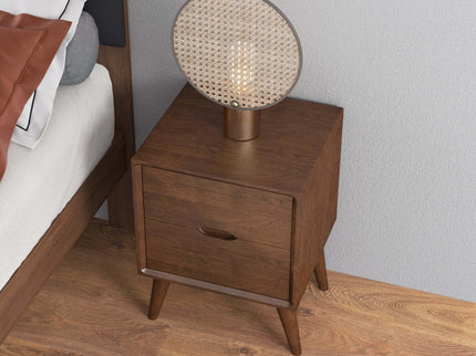 Alexandra - Night Stand With 2 Drawers - Walnut Brown