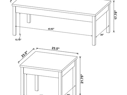 Quintara - 3 Piece Coffee Table Set - Natural / White