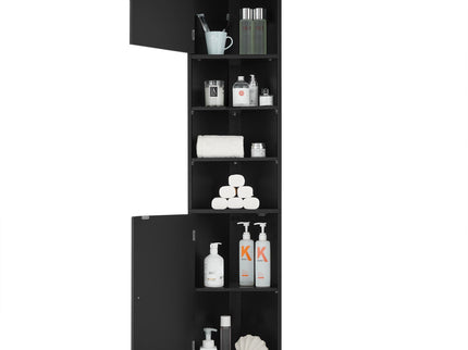 Multi Functional Corner Cabinet With Adjustable Shelves And 2 Doors