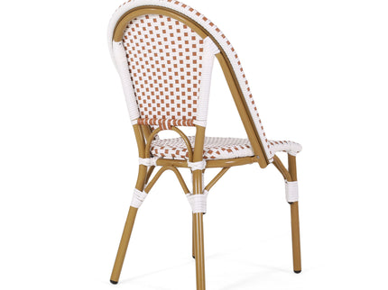 Outdoor Rattan And Aluminum French Bistro Chairs Set