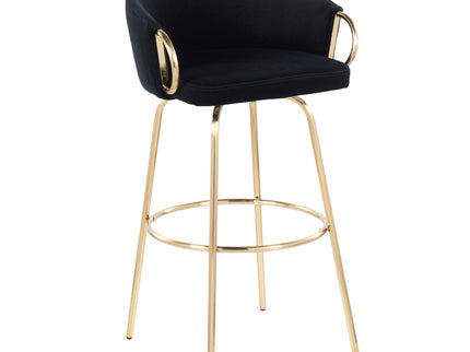 Claire - Contemporary / Glam Fixed Height Bar Stool (Set of 2) Round Footrest (Set of 2)