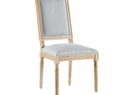 French Country Style Dining Chair With Upholstered Seating And Fluted Legs