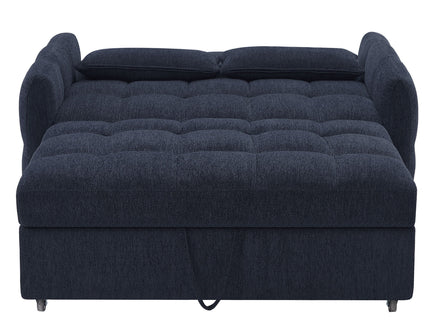 Loveseat Sofa Pull-Out Bed With Adjustable Backrest, 3 USB Ports And 2 Lumbar Pillows For Living Room