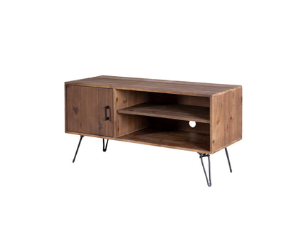 Simple, Modern, Vintage Reclaimed Wood TV Stand Media Table For Living Room - Natural