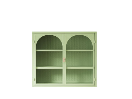 2 Door Wall Cabinet With 3 Tier Storage - Green