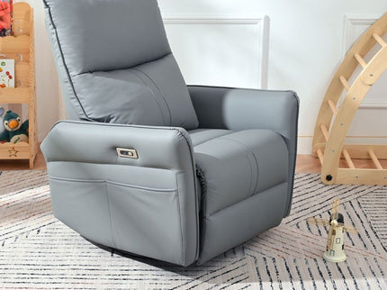 270° Power Swivel Rocker Glider Recliner Chair With USB Ports